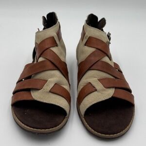 CAT Caterpillar Women's Sz 7 Sunswept Gladiator Inspired Sandals Leather Canvas